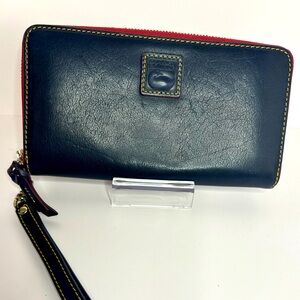 Dooney & Bourke Navy Florentine Continental Wristlet Wallet